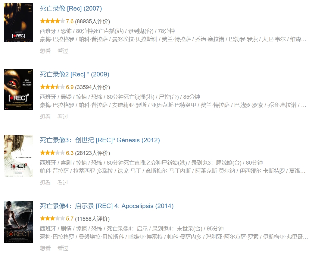 死亡录像（1-4部）