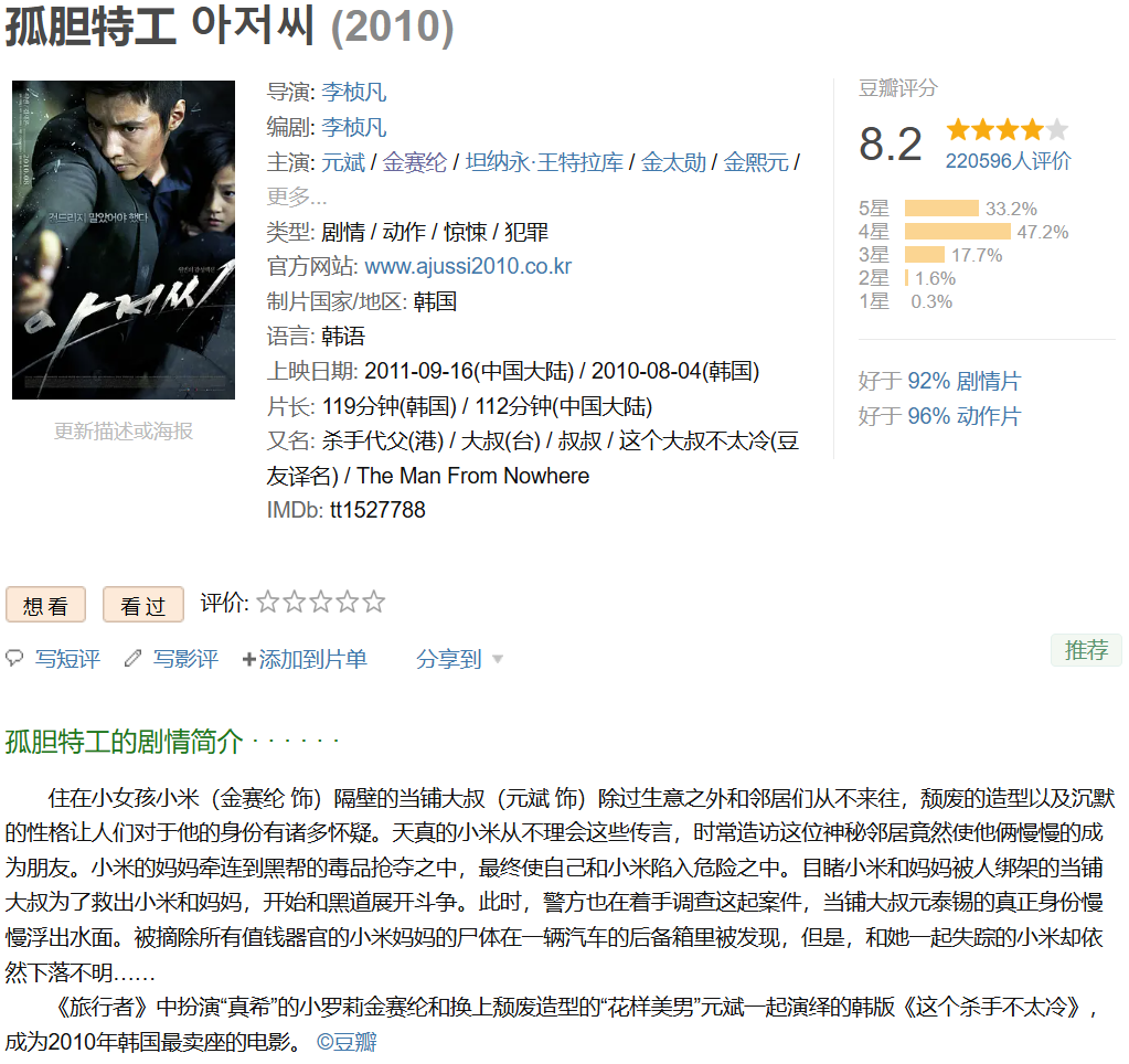 孤胆特工 아저씨 (2010)