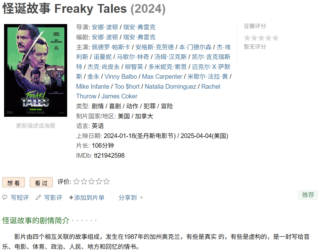 怪诞故事 Freaky Tales (2024)