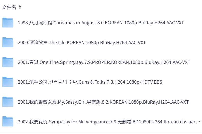 韩国历年精品高分电影164部合集